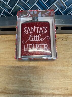 Wink Red Glitter 'Santa's Little Helper' Flask